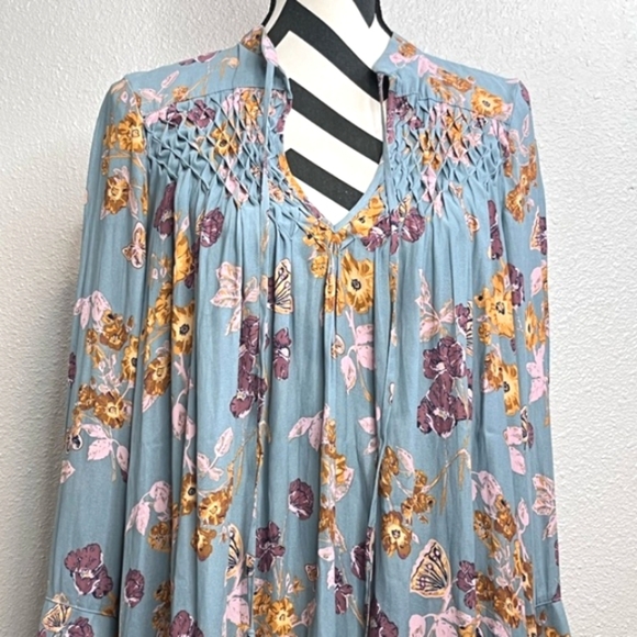 Free People So Fine Floral Bloomcore Sz S Sheer Layered Tunic Top - Picture 4 of 12